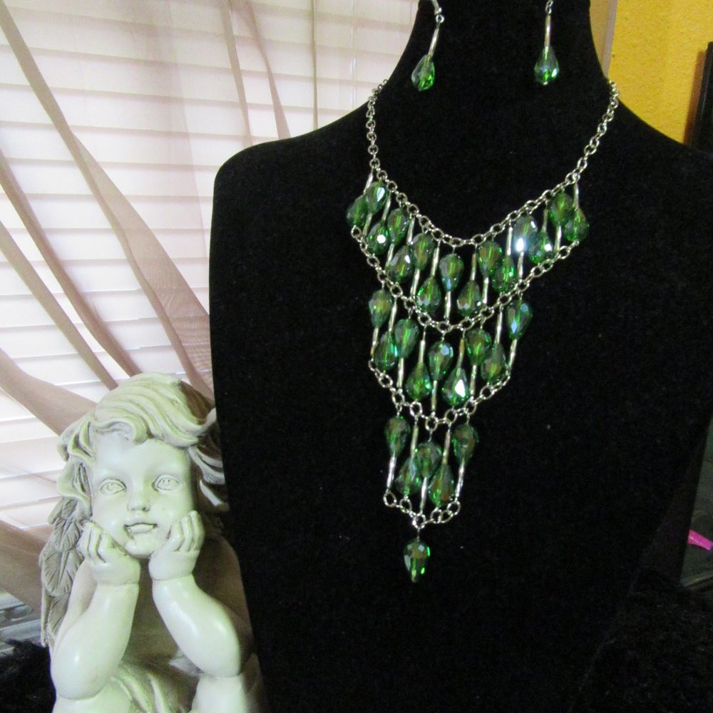 Chandelier Tier Style Necklace and Earrings